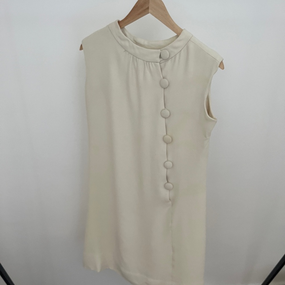 Vintage 1970s Kay Windsor Cream Shift Dress